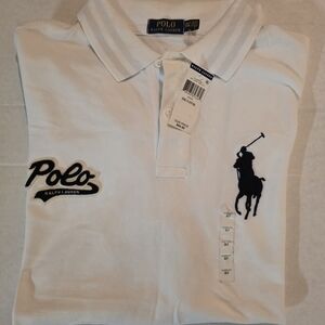 Ralph Lauren White Polo with Black Logo
